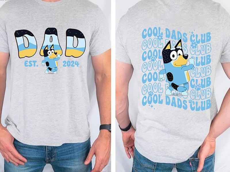 Bluey Cool Dad Club Shirt, Custom Bandit Cool Dad Club Tshirt, Dad Est 2024 Sweatshirt, Bluey Father's Day Shirt, Dad...