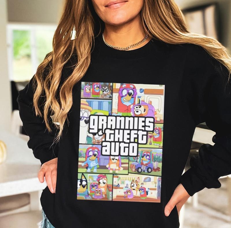 Bluey Grannies Theft Auto T-Shirt, Bluey Grannies Sweatshirt, Muffin Grannies Tee Shirt, Bluey Bingo Muffin Shirt,...