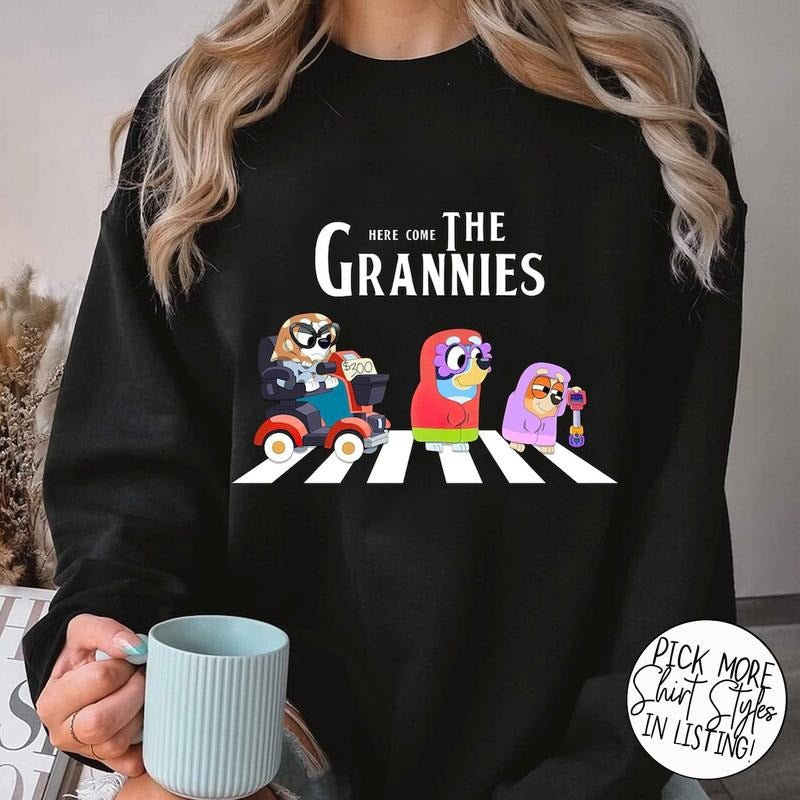 Bluey Here Come The Grannies Sweatshirt, Bluey Bingo Muffin Sweater, Muffin Grannies Tee Shirt, Bluey Family Matching...