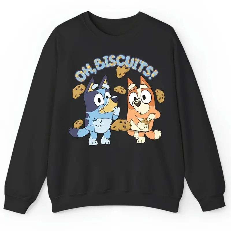 Bluey Oh Biscuits Shirt, Oh Biscuits, Mum Dad Bluey T-Shirt, Bingo shirt, Bluey friends shirt, Bluey Bingo Shirt, Full...