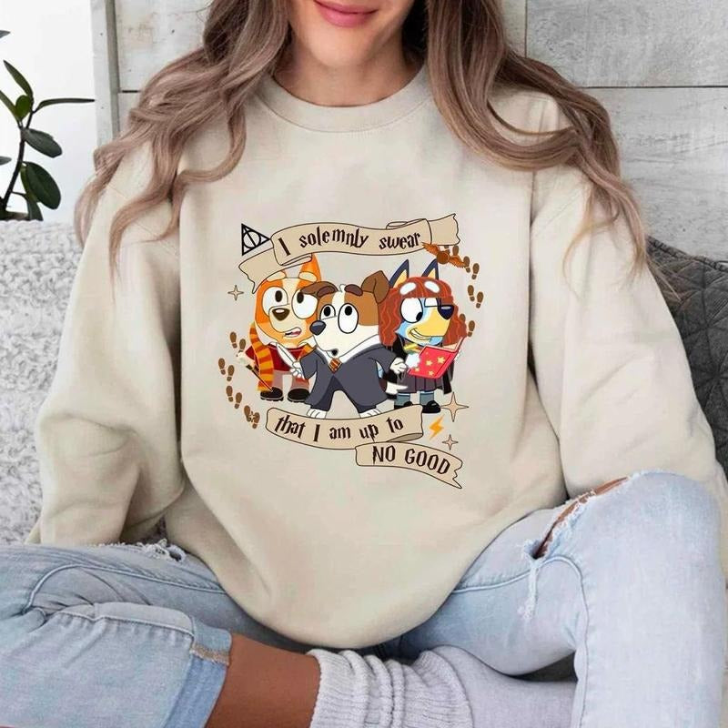 Bluey Wizard Sweatshirt, Bluey Bingo I Solemnly Swear That I Am Up to No Good Shirt, Bluey Chili Sweatshirt, Bluey...