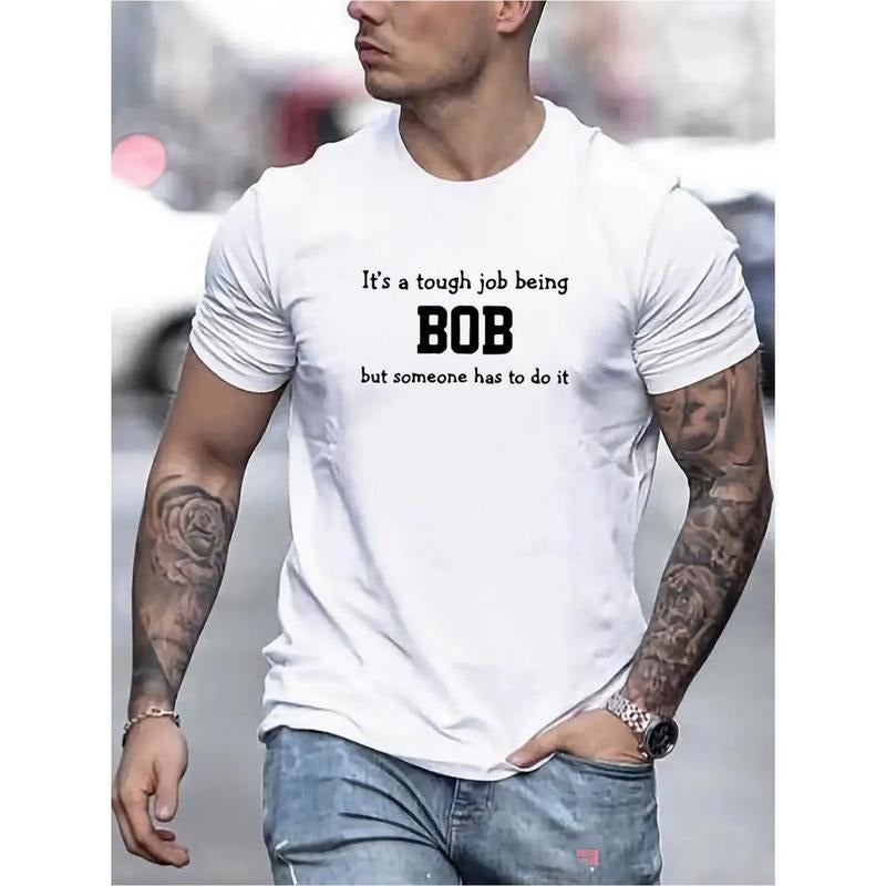 Bob print T-shirts, men's T-shirts that don't pick shapes, and summer casual short-sleeved T-shirts are hard work Made in...
