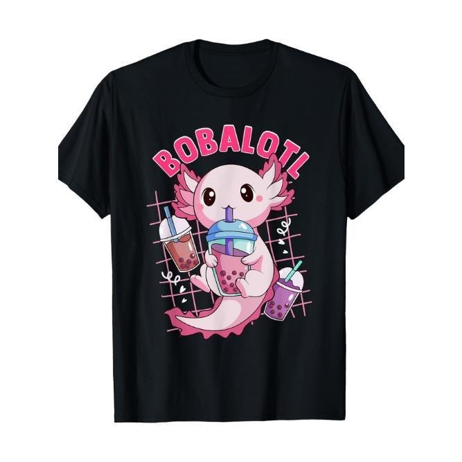 Bobalotl Kawaii Axolotl Drinking Boba Tea Pet Axolotl Lover Mens T-Shirt Made in USA Hoodie, Sweatshirt | TeeBloomCo.com