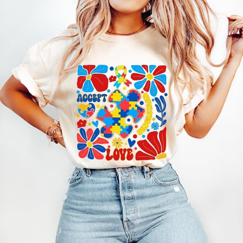 Boho Autism Awareness T-Shirt-sweatshirt-hoodie, Retro Autism T-Shirt, Autism Mama T-Shirt, Autism Advocate T-Shirt,...