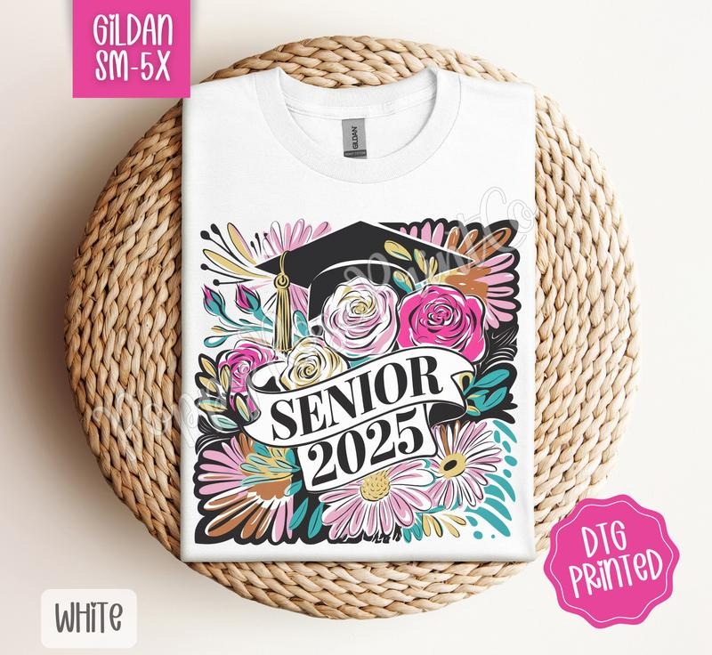 Boho Senior Gildan Shirt, Graduation Tshirt, Cute Floral Tee, Gift for Her Hoodie, Sweatshirt | TeeBloomCo.com