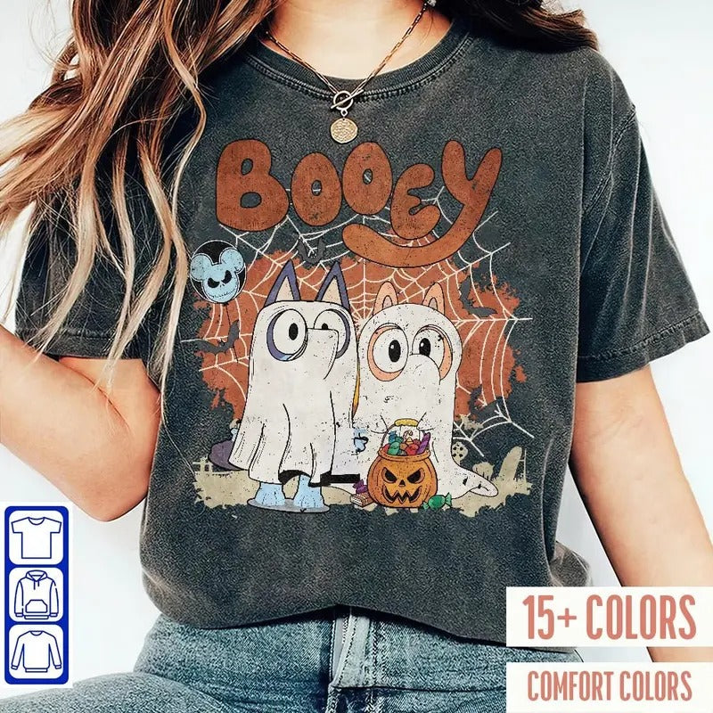 Booey Halloween Shirt, Bluey Family Scary Shirt, Bluey Halloween Shirt Spooky Season Shirt, Bluey Trick Or Treat Shirt,...