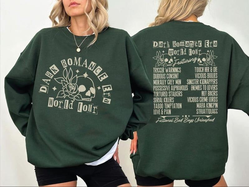 Book Lover Sweatshirt & Hoodie, Dark Romance Era World Tour Sweater, Dark Romance Book Club Sweater, Bookish Tour Hoodie,...