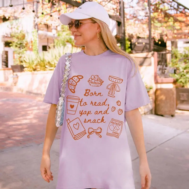 Born To Read Sweet Treat Shirt, Booktrovert Shirt Coquette Top Bookish Things Romance Book Merch Romantasy Born To Yap...