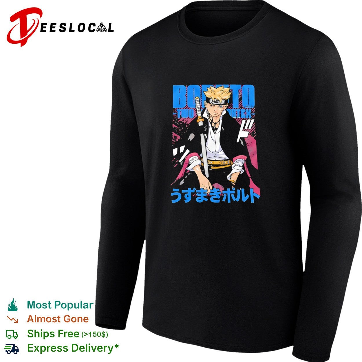 Boruto Two Blue Vortex Uzumaki Boruto Anime Manga Japanese shirt