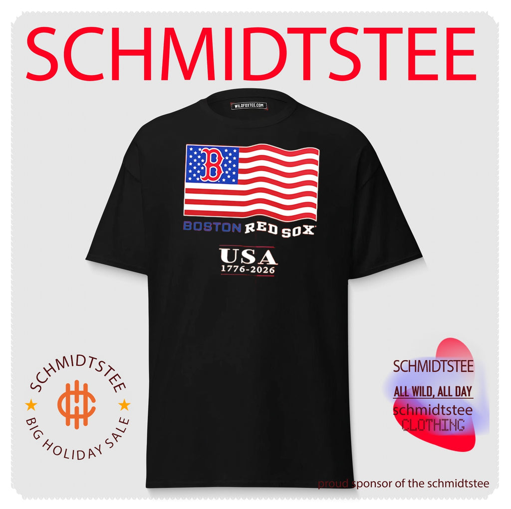 Boston Red Sox USA 1776-2026 Patriotic Flag 4th of July shirt