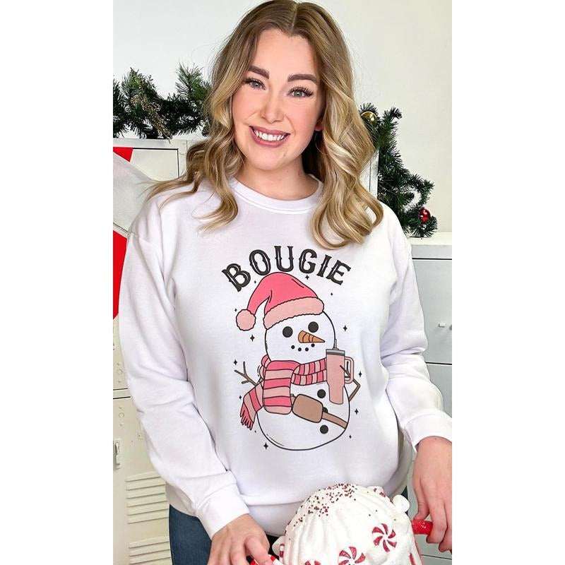 Bougie Slay Snow Girl Graphic Sweatshirt T-Shirts, Hoodie | TeeBloomCo.com