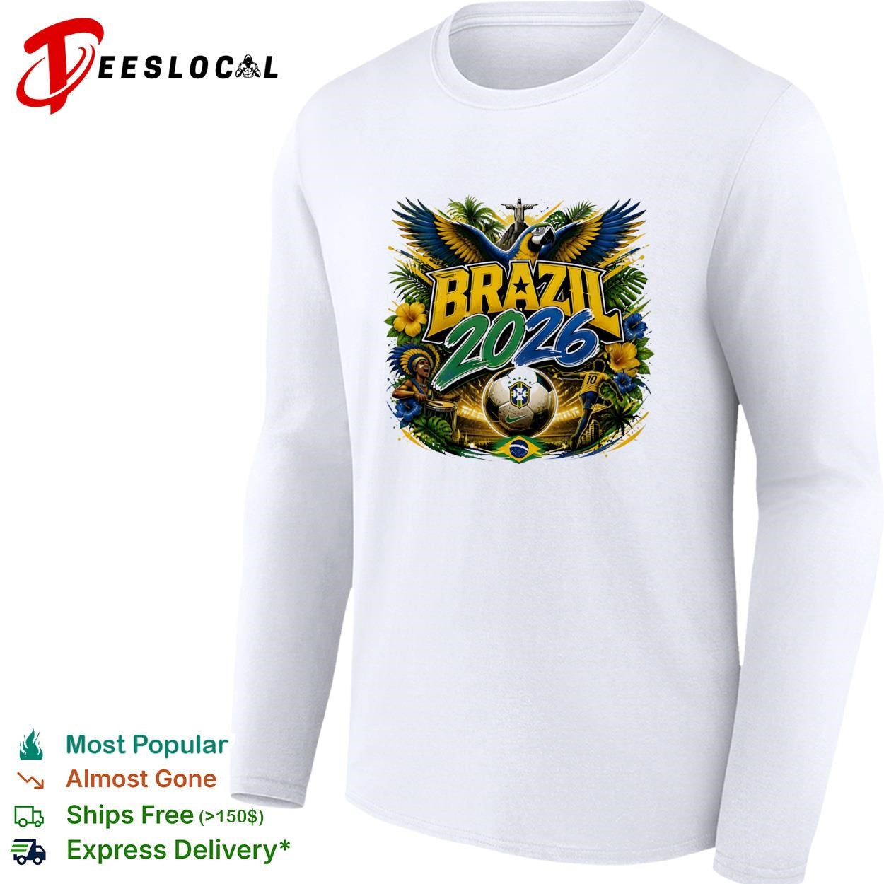 Brazil 2026 FIFA World Cup colorful rooster soccer fan tropical shirt