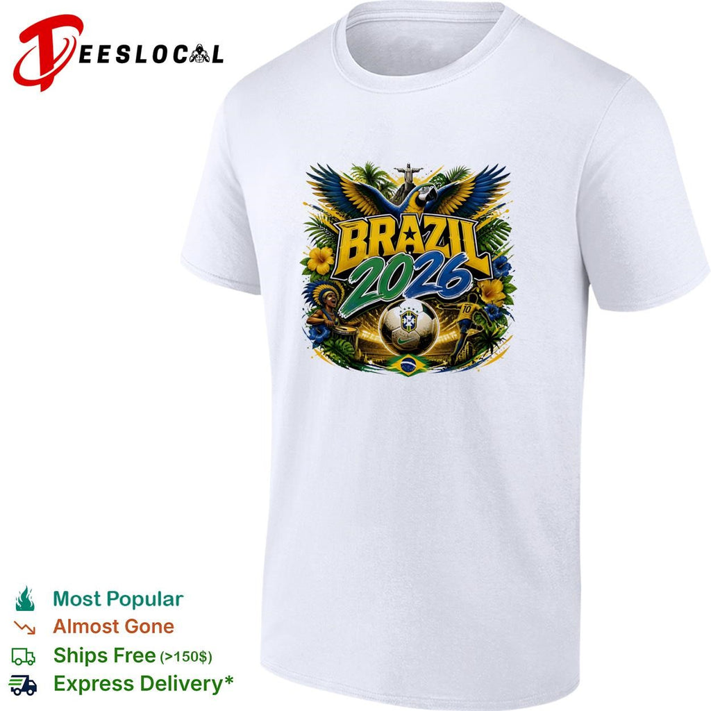 Brazil 2026 FIFA World Cup colorful rooster soccer fan tropical shirt