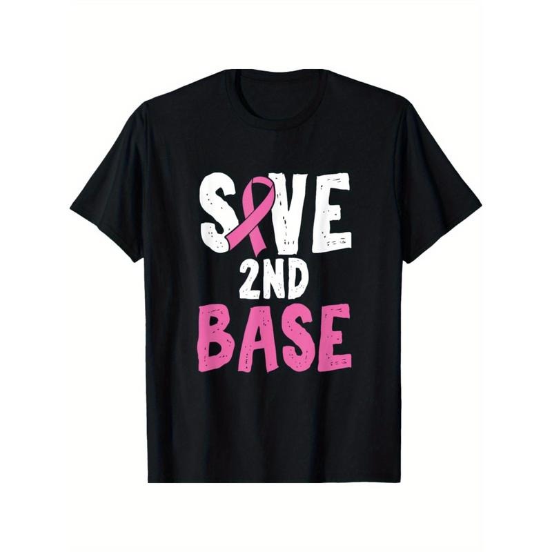 Breast Cancer Awareness Month Saves Second Base T-Shirt Made in USA Hoodie, Sweatshirt | TeeBloomCo.com
