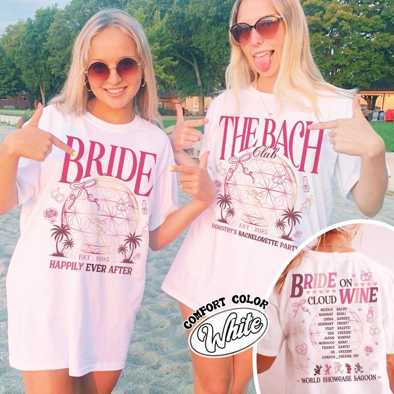 Bride on Cloud Wine Bridal Party Shirts,Wine Bachelorette Party Shirt,Custom Bachelorette Party,Epcot Drinking Around The...