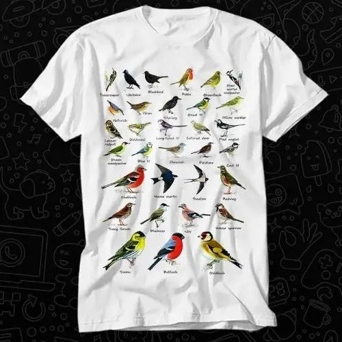 British Garden Birds T Shirt Gift For Womens Mens Unisex Top Adult Tee Vintage Music Best Movie Made in USA Hoodie,...