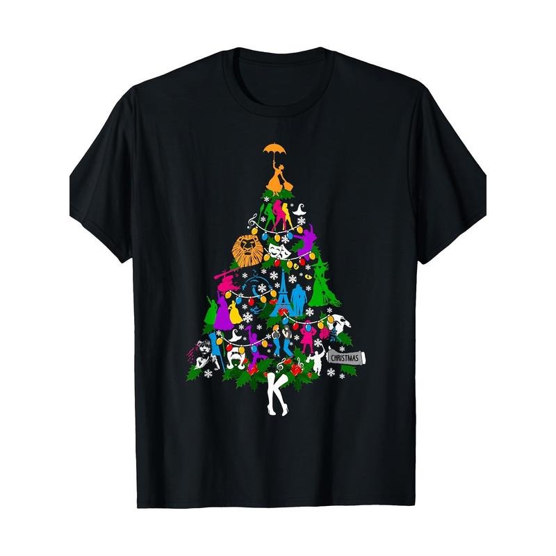 Broadway Musical Theater Christmas Tree T-Shirt-220g 100% Cotton made in usa Hoodie, Sweatshirt | TeeBloomCo.com