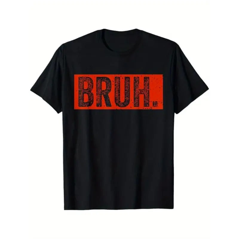 Bruh Meme Funny Saying Brother Greeting Teens Boys Men T-Shirt, 100% Cotton, Halloween Thanksgiving Christmas Gift for...