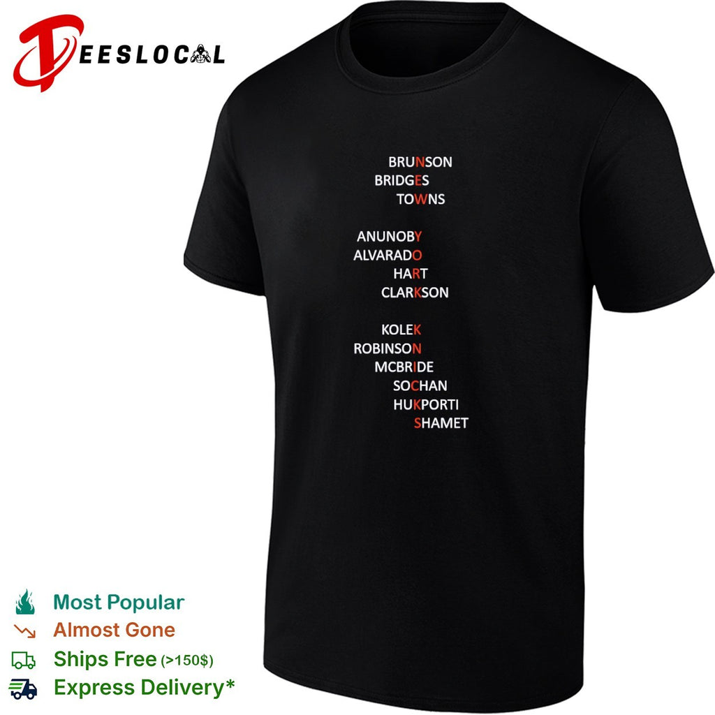 Brunson Bridges Towns Anunoby Alvarado Hart Clarkson Kole Robinson Mcbride Knicks shirt