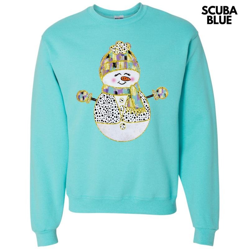 Brushstroke Snowman Purple Sweatshirt T-Shirts, Hoodie | TeeBloomCo.com
