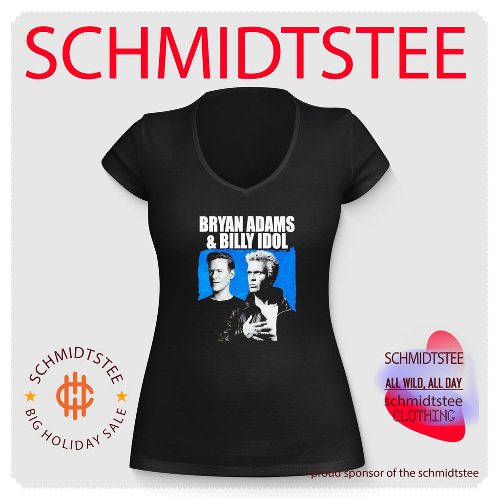 Bryan Adams and Billy Idol rock music musician portrait shirt
