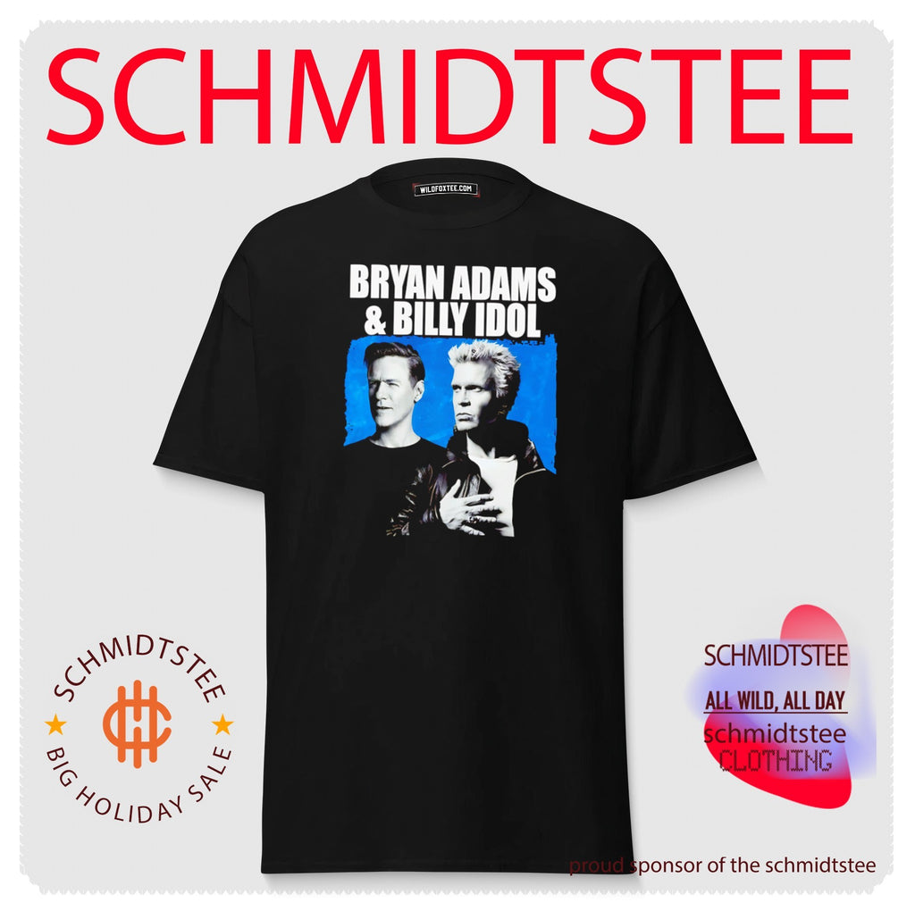 Bryan Adams and Billy Idol rock music musician portrait shirt