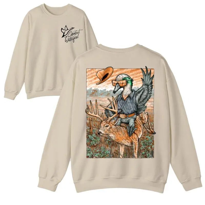 Buckin' Cotton 2-sided sweatshirt, Duck shirt, Duck hunting farm sweatshirt Classic Menswear Hoodie Sweaters | TeeBloomCo.com