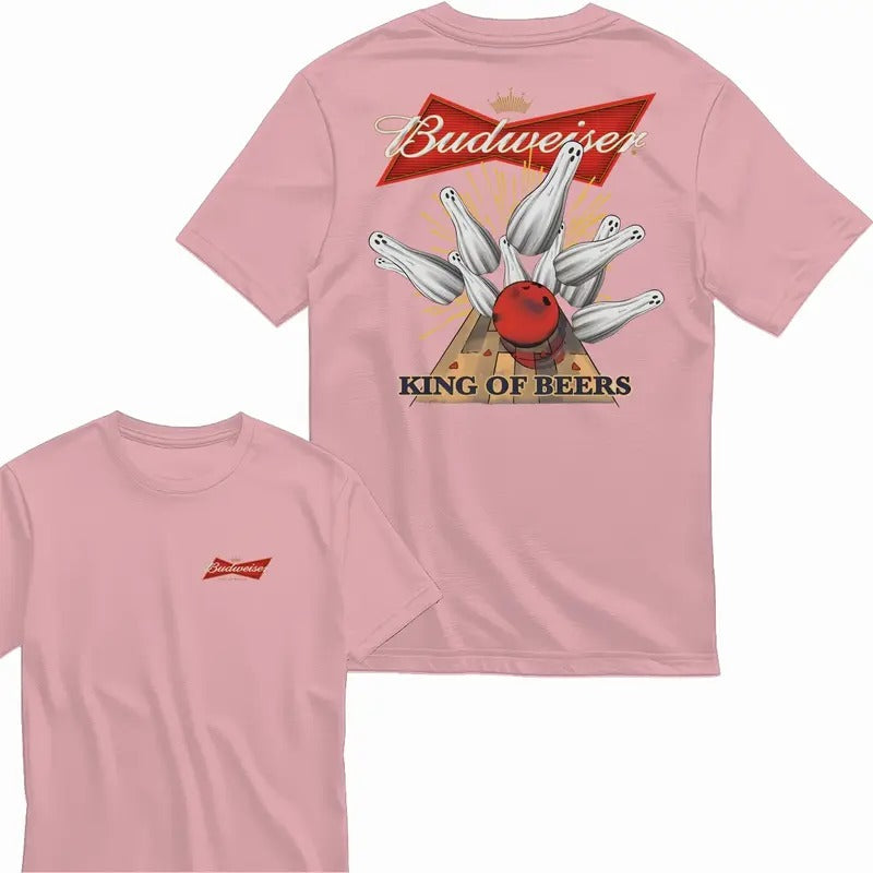 Budweiser Bowling Ghost Strike Beer Unisex T-shirt  Menswear Top Cotton 2 Side Tee Sweatshirt Hoodie | TeeBloomCo.com