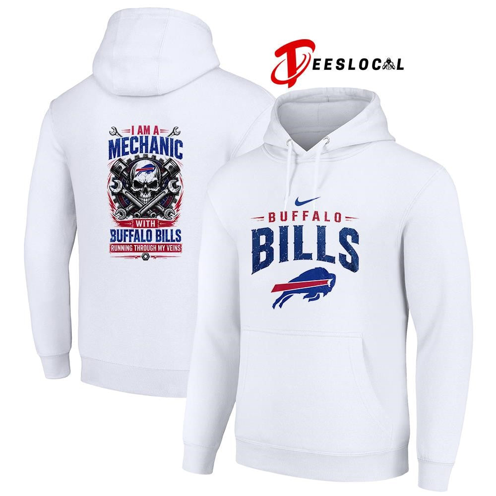 Buffalo Bills I am a mechanic running through my veins skeleton shirt