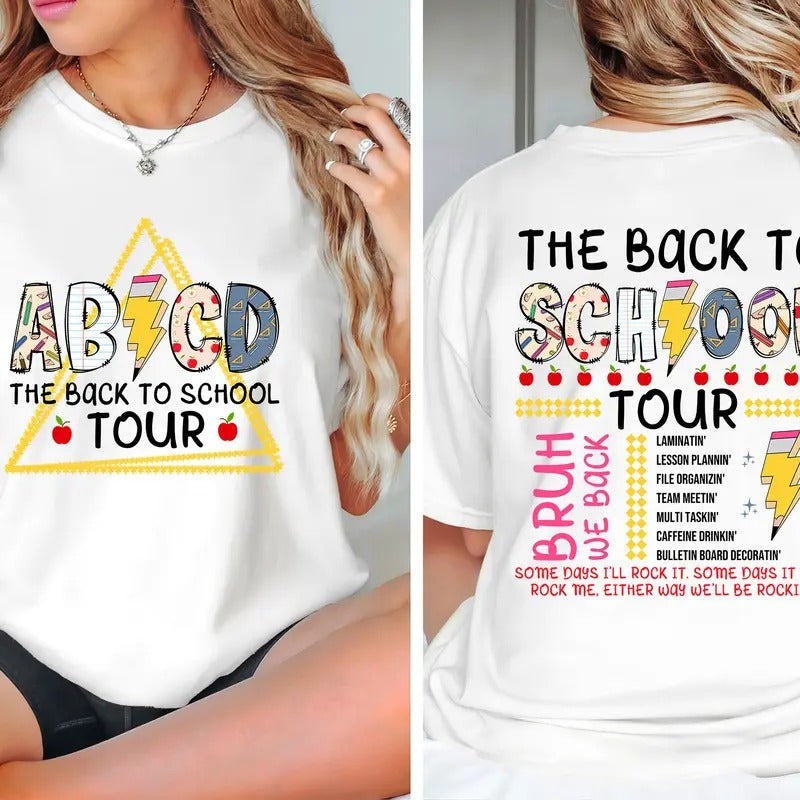 Bundle The Back To School Tour Shirt, ABCD Teacher Shirt, First Day Of School Teacher Shirt, Back To School Shirt,...
