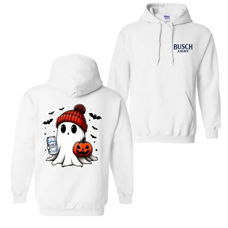 Busch Light Ghost Cute Pumpkin Halloween 2 Sided T-Shirt, Hoodie Trendy Sweatshirt | TeeBloomCo.com