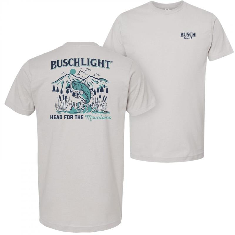 Busch Light Head for The Mountains Fishing FrontBack Print T-Shirt Hoodie, Sweatshirt | TeeBloomCo.com