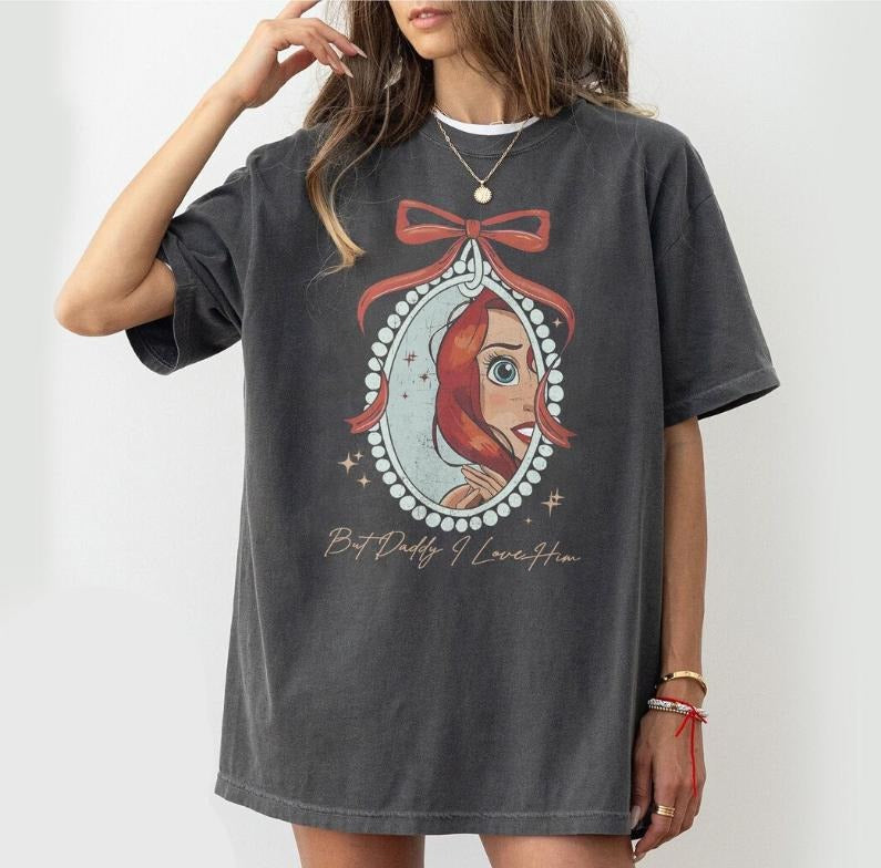 But Daddy I Love Him Coquette Bow Little Mermaidđ Shirt Hoodie, Sweatshirt | TeeBloomCo.com