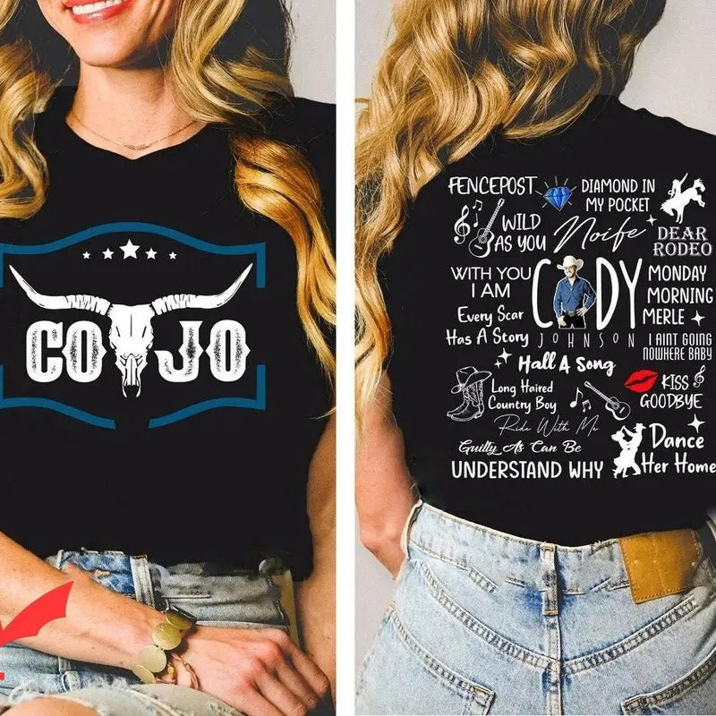 C0dy J0hnson 2 Sides TShirt, Country Music Shirt, Concert Outfit Merch For Fans, Unisex Short Sleeve Tee Shirt, Casual...