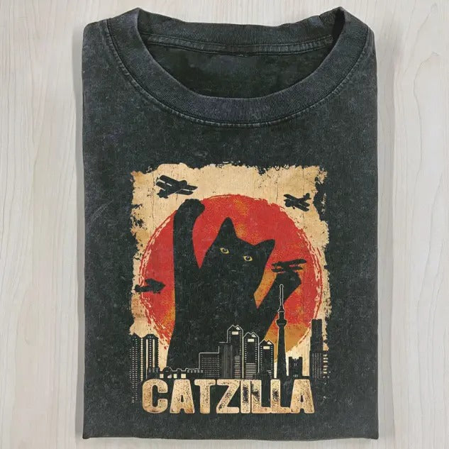 CATZILLA SHIRT, Funny Halloween Shirt, Unisex T-Shirt, Gift For Men Women Hoodie, Sweatshirt | TeeBloomCo.com