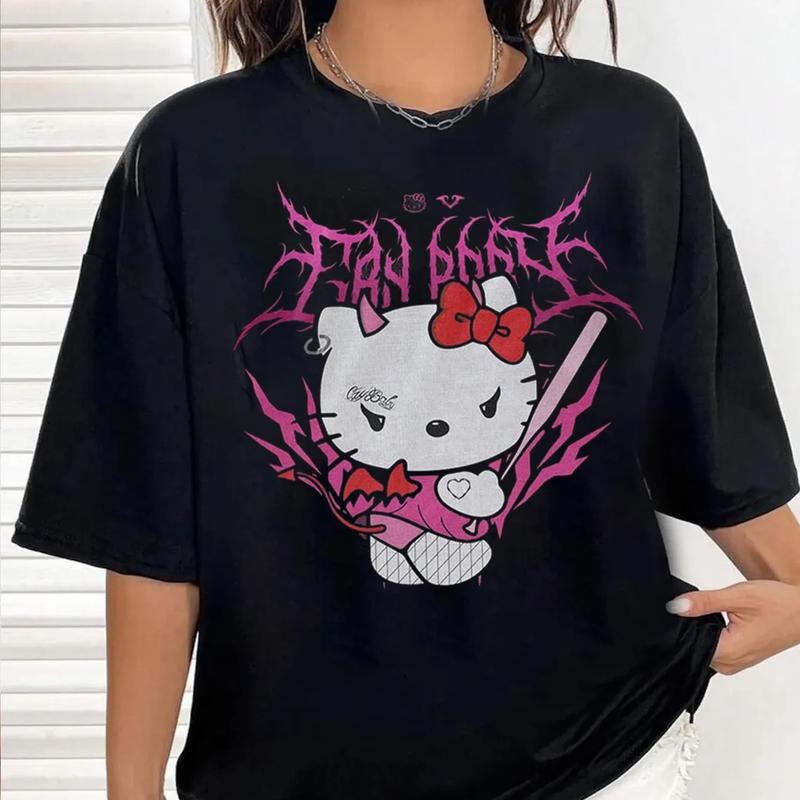 CRYBABY Kitty T-Shirt, Graphic Tees Y2k Style Clothes Men Women Streetwear Hoodie, Sweatshirt | TeeBloomCo.com