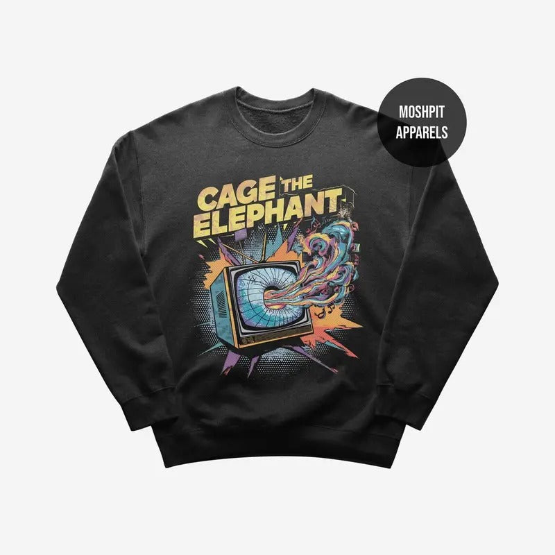 Cage The Elephant Sweatshirt - Rock Music Sweatshirt - Melophobia - Neon Pill - Cage The Elephant Merch - Unisex Crewneck...