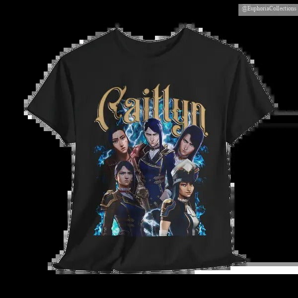Caitlyn Arcane T-Shirt, Unisex Vintage Streetwear League of Legends Shirt , Global Trending Outfits Hoodie, Sweatshirt