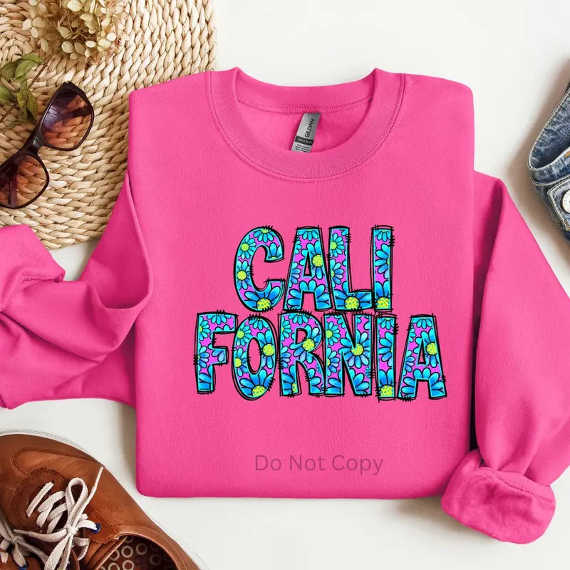 California DTF Transfer ONLY - This is NOT a T Shirt Hoodie, Sweatshirt | TeeBloomCo.com