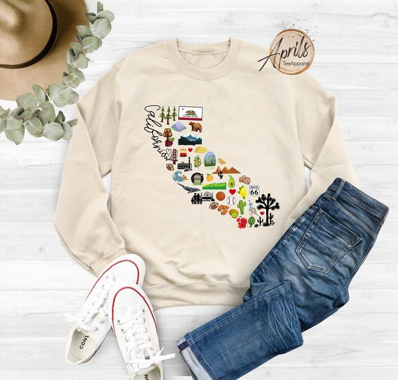 California Sweatshirt, California Hoodie, California Trip Sweatshirt T-Shirts | TeeBloomCo.com