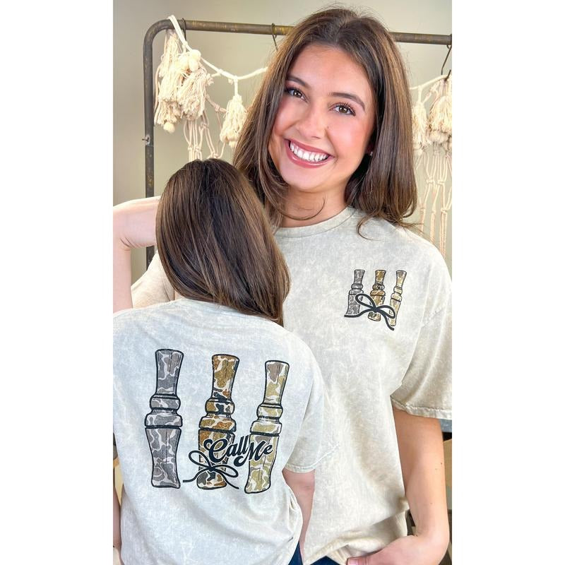 Call me Duck Calls Mineral Washed Graphic Shirt Hoodie, Sweatshirt | TeeBloomCo.com