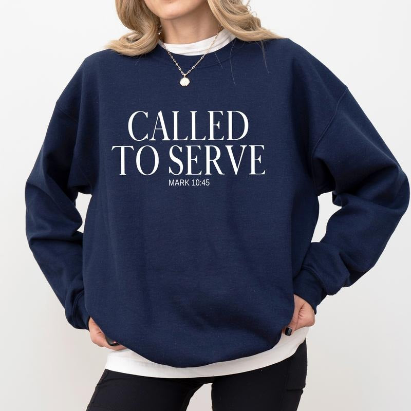 Called To Serve Sweatshirt, Bible Verse Crewneck, God Lover Long Sleeved Pullover, Religious Sweater, Christian Clothing...
