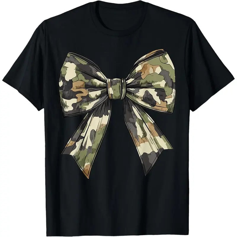 Camouflage Old Camo Bow Camo Coquette Bow Hunting Women Girl T-Shirt made in usa Hoodie, Sweatshirt | TeeBloomCo.com