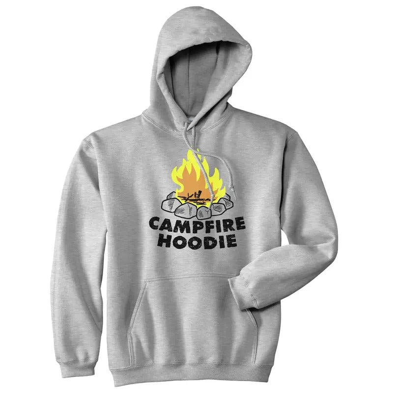 Campfire Hoodie Funny Happy Camper Summer Camping Outdoor Hooded Sweatshirt Funny Hoodies Funny Camping Pullover Novelty...