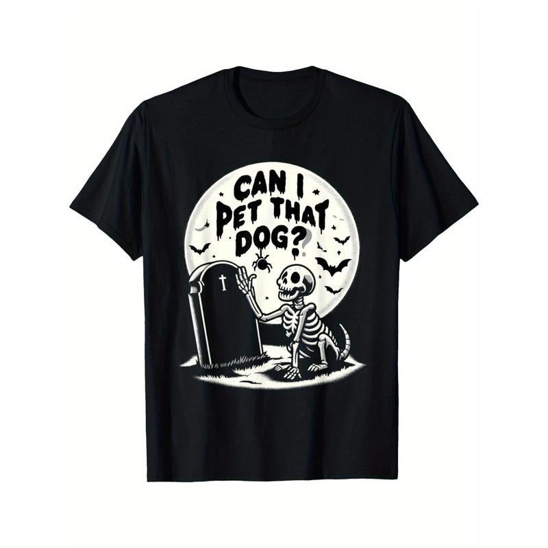 Can I Pet That Dog Halloween - Skeleton Pet Dog Gift Men's T-Shirt made in usa Hoodie, Sweatshirt | TeeBloomCo.com