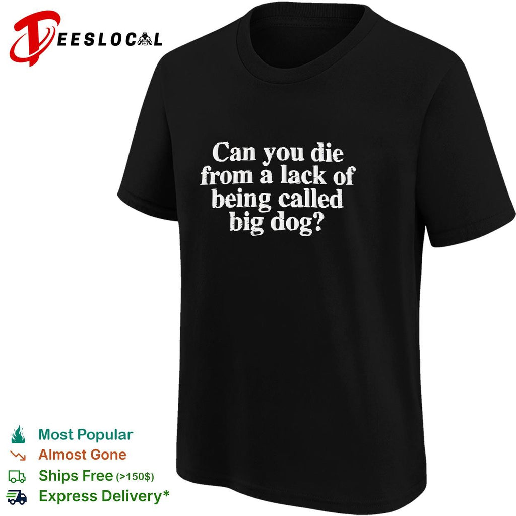 Can you die from a lack of being called big dog humor embroidered shirt