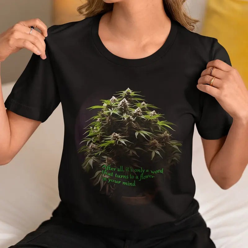 Cannabis Bud Bush Graphic T Shirt Pot Plant In Full Bloom Gift For Pot Head Hoodie, Sweatshirt | TeeBloomCo.com