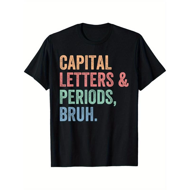 Capital Letters And Periods Bruh, Teacher Funny T-Shirt made in usa Hoodie, Sweatshirt | TeeBloomCo.com