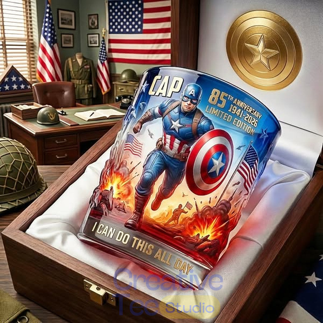 Captain America 85th Anniversary Whiskey Glass