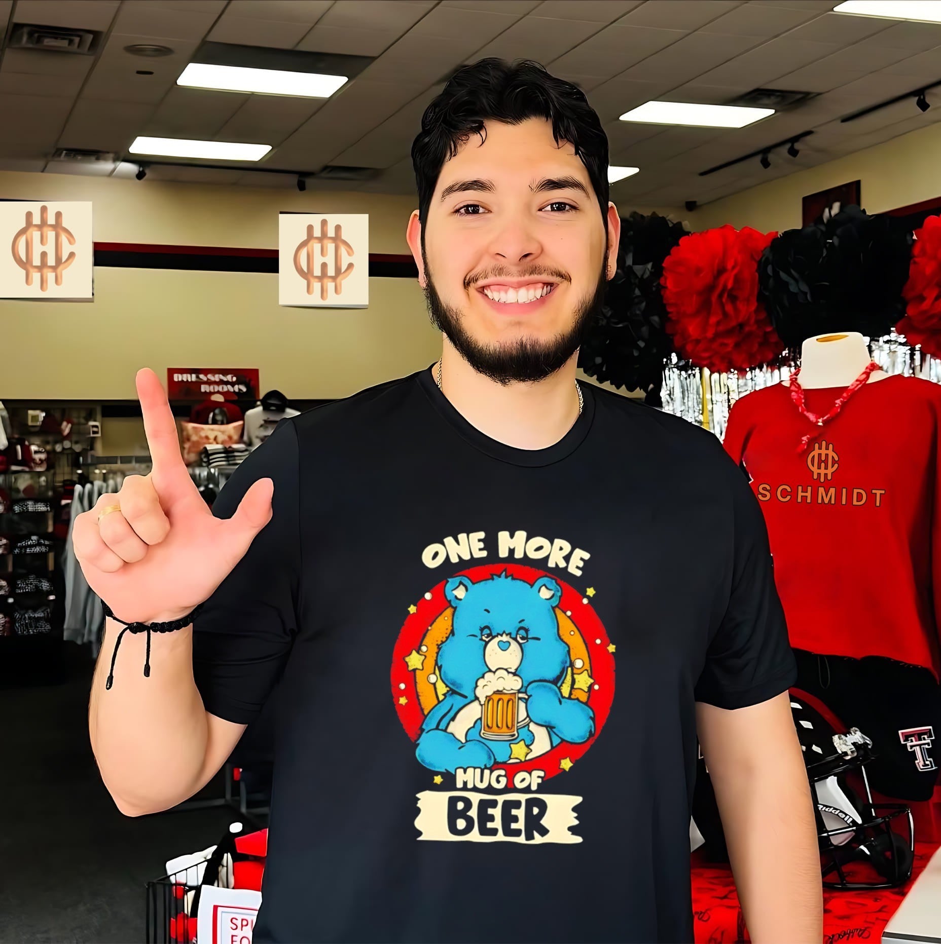 Care Beer One More Mug of Beer Drinking Bear shirt